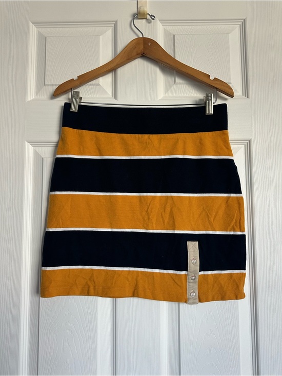 Tommy Hilfiger Dresses & Skirts - Tommy Hilfigure Striped Navy and Mustard Knit Mini Skirt